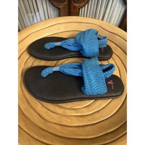 Blue and Purple Chevron Sanuk Yoga Sling Shoes Sz 8